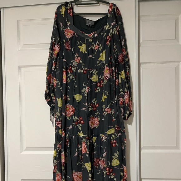 SOLD Anthropologie Fall Floral Maxi Dress XL - Picture 2 of 5